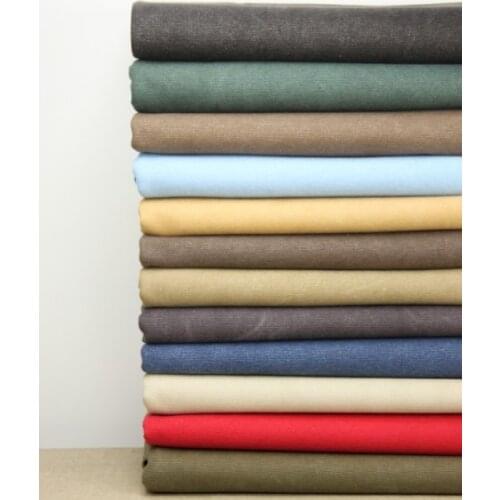 LEO&LIN New Pure Single Color water thickening Vintage wash Bags sofa Cotton Fabric Cloth 650g canvas