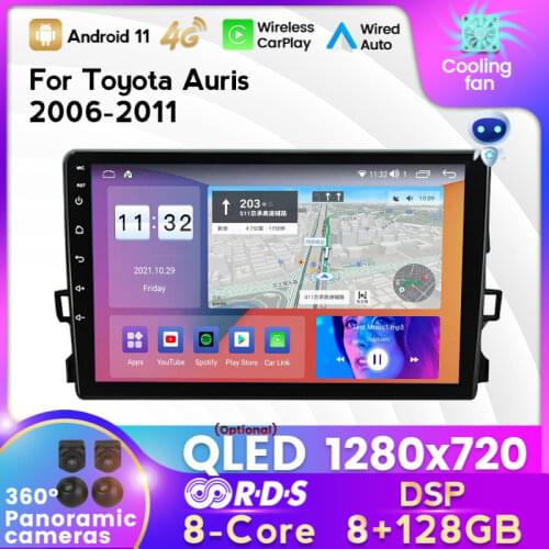 MEKEDE New Android 11 Car Radio Player 6G+128G for Toyota Auris 2006-2011 GPS Navigation Stereo Unit Built-in Carplay AUTO WIFI