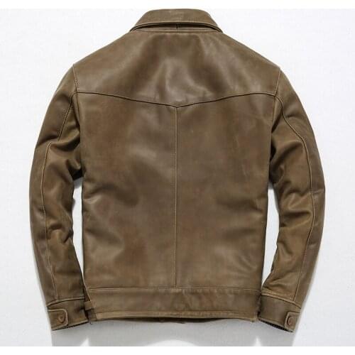 100% Real Leather Coat Men Autumn Winter Streetwear Genuine Leather Jacket Vintage Moto Biker Mens Leather Jackets 1935