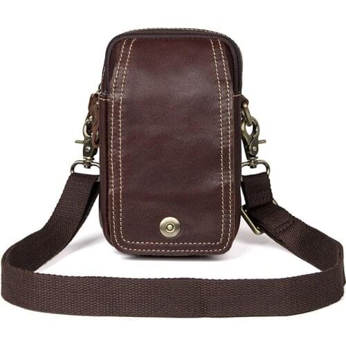 Men multiple travel solid genuine leather mini waist bag cowhide leather chest bag Men Messenger Bag Casual ravel Small Man Bag