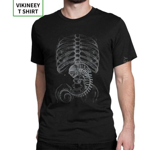 Men Vs Predator---- Bone Covenant Bone----Human Body Embryo X-Ray T-Shirts Short Sleeves Tops Cotton Fabric Tees