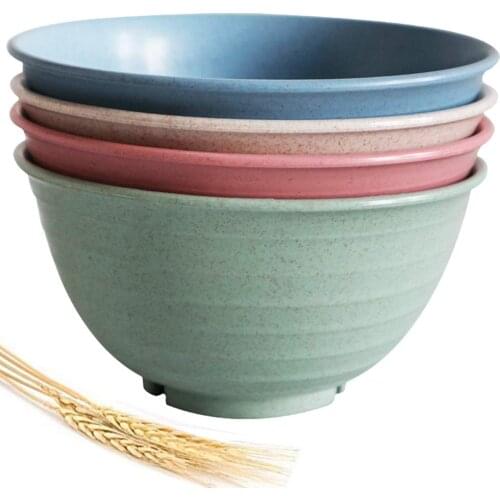 Wheat Straw Bowls - Unbreakable Lightweight Degradable Bowl Sets 4 Pack Cereal Bowls perfect for Soup,Cereal,Dessert and Salad