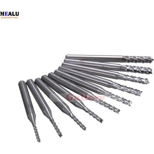 2 Sets Lot 10pcs 1.3mm-3 175 Mm Carbide End Mill Engraving Bits for Cnc Pcb Rotary Burrs 3 Wood Milling Cutter 1 Drill Drill Bit