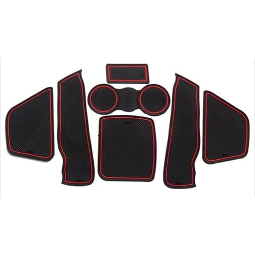 Non-slip Interior Door Slot Mat for Ford Focus 2009 2010 2011 Gate Groove Panel Cup Holder Pad Rubber Cushion 7Pcs