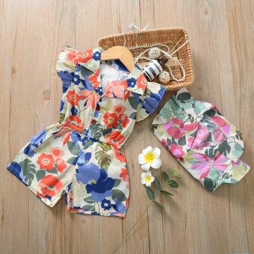 Summer 2020 New Newborn Kids Flower Romper Toddler Baby Girl Short Sleeve One-piece Outfit Jumpsuit Clothes Cute Toddler Costume