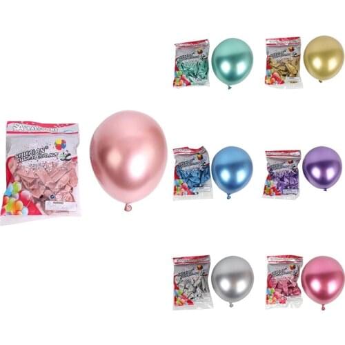 New 50Pcs 10 Inch Metallic Latex Balloons Thick Chrome Glossy Metal Pearl Balloon Globos for Party Decor