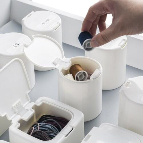 NEW Household Press Type Automatic Ejection Storage Box Portable Storage Organizers For Cotton Swabs Needle Storage Bins