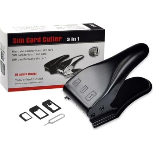 3 in 1 SIM Micro Nano Sim Card Cutter Complete Micro SIM Cutter For iPhone Samsung Huawei Xiaomi Mobile Phones Cut Tool EEMIA