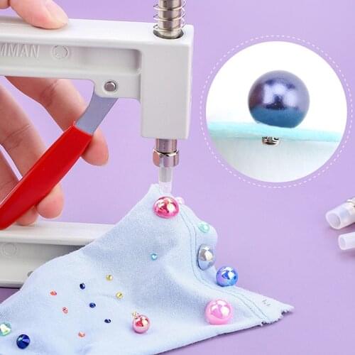 Manual Punching Pearl Setting Machine Rhinestones Beads Rivet Fixing Machine Hand Press Tools For Clothes Crafts