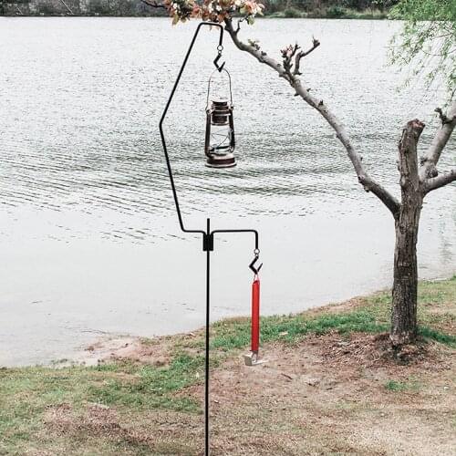 Detachable Lantern Stand Lamp Tripod Camping Lamp Bracket Stainless Steel Lamp Holder Cookware Hanging Rack Camping Equipment
