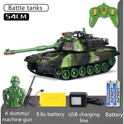 Super big large 54CM remote control tank charging sound light cross-country tracked military rc tank car boys and kids' toys