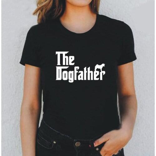 Funny T Shirt Women Tops Fashion Summer Cotton Short Sleeve Shiba Inu Dog Lover Tshirt The Dogfather Harajuku Tee Shirt Femme