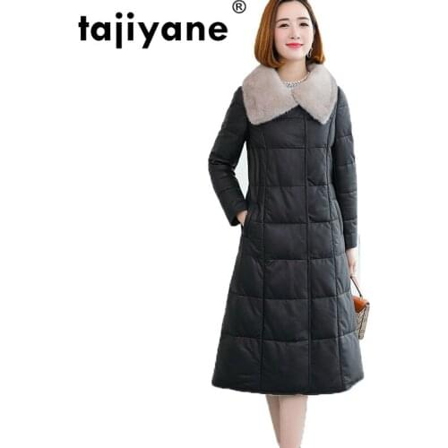 Jacket Winter Autumn Women Clothes 2021 Mink Fur Collar Sheepskin Coat Korean Genuine Leather Jacket Thick Duck Down Coat ZT1533