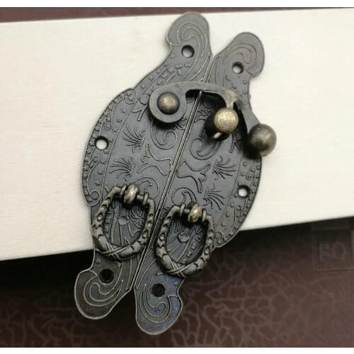 1x New Item Antique Wooden Gift Box Toggle Lock Jelwery Box Packing Buckle Vintage Alloy Hasp Buckle Latch Hook Locks Zinc Alloy
