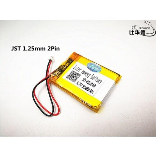 1pcs JST 1.25mm customized Good Qulity 3.7V,500mAH,403040 Polymer lithium ion / Li-ion battery for TOY,POWER BANK,GPS,mp3,mp4