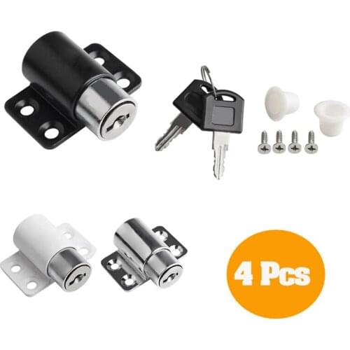 4 Pcs Sliding Window Bolt Security Lock White Black Silver Window Patio Screw Door Lock Key Push Baby Child Safety Protection