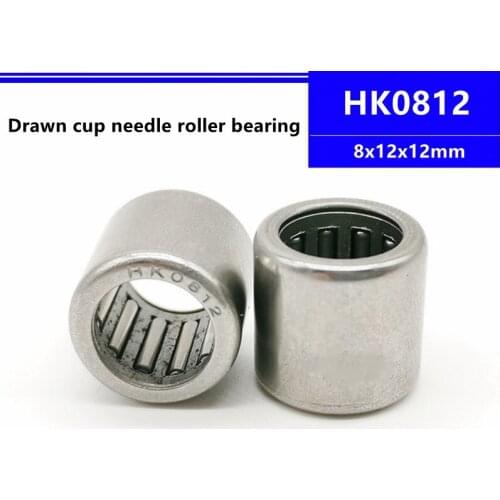 50pcs/100pcs high quality HK0812 8x12x12mm Drawn Cup Caged Needle Roller Bearing 8*12*12mm HK081212