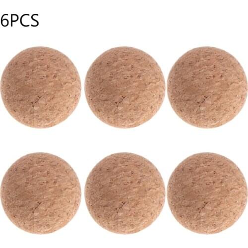 6pcs 36mm Table Football Cork Solid Wood Foosball Table Soccer Ball Fussball Football Machine Replacement Accessories