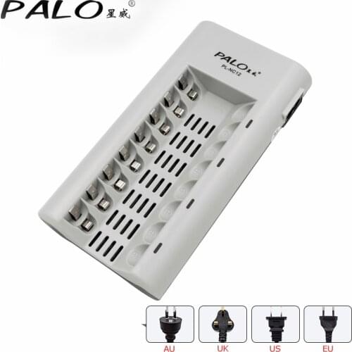 8 slots AAA AA battery chargers LED light smart battery charger for NI-MH aa aaa chargers US UK EU AU plug fast charger