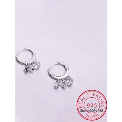 925 Sterling Silver Zirconia Water Drop Earrings For Women Tassel Earrings oorbellen Brincos de Prata S-E861