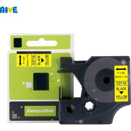 Aive 24MM Multicolor 53710 53713 53718 black on yellow Compatible Dymo D1 Label Tapes for Dymo label manager LM160 LM280 PNP