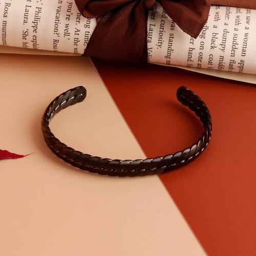 Stainless steel black leaf shape bracelet for men and women, daily wear bracelet, factory outlet 8mm wide