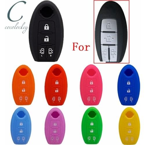 Cocolockey Car Key Cover Case Silicone for nissan jdm e51 elgrand Smart Key 4 button 2005-2011 Key Case for Car