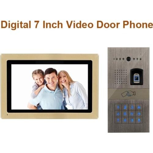 New Arrival Digital Home Security Intercom Doorbell 7" Video Door Phone w/t Fingerprint/IC Card/Password Unlocking Function