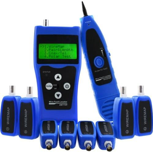 Digital Multifunctional Network Cable Tester Ethernet LAN Phone Cable Tracker USB Coaxial with 8 Far-end Jacks