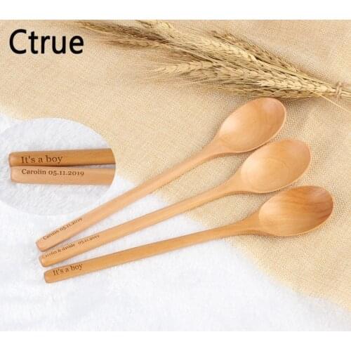 Personalised engraved name date Wooden Spoon boy baby shower Gifts girl baby shower souvenirs birthday party decorations kids