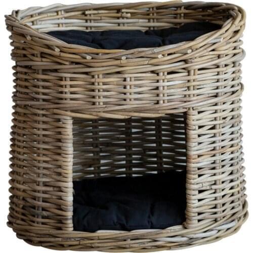Hand Woven Natural Rattan Double-Layer Pet Nest Summer Creative Cathouse Medium Four Seasons Universal Cat and Dog House