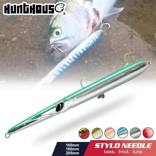 Hunthouse stylo 210 fishing lure pencil 205mm 31/36g long cast pencil stickbaits floating sinking lure needle handsome