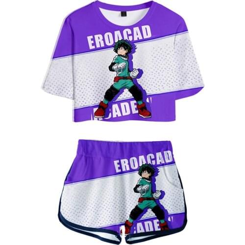 Anime My Hero Academia Midoriya Izuku Cosplay Costume Top Shorts Two Piece Sets
