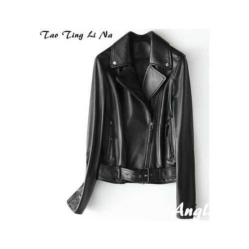 Top brand Spring 2020 Women Genuine Real Sheep Leather Jacket H12 high quality