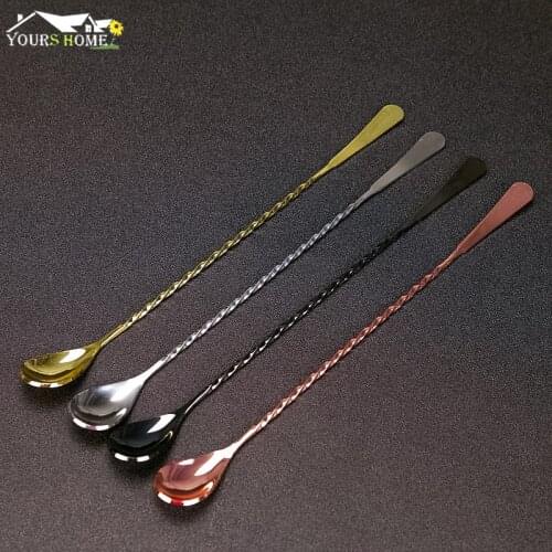 Stainless Steel Cocktail Bar Spoon Hoffman Drink Mixer Bar Stirring Mixing Spoon Stirrer Barware