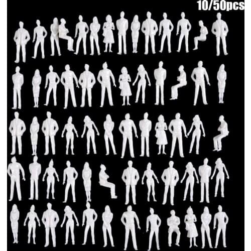 10/50Pcs 1:50/75/100/150/200 Scale Model White Miniature Figures Architectural Models Human Scale Model ABS Plastic Peoples