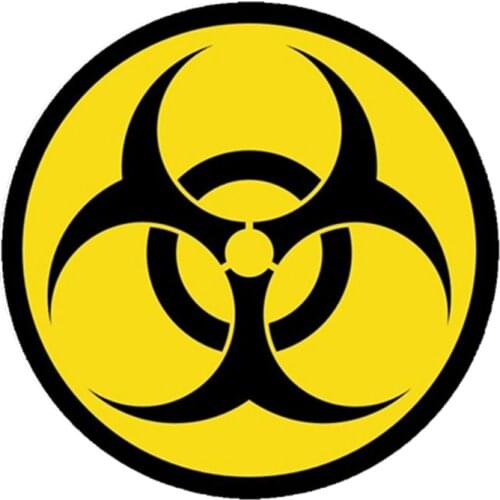 Biohazard Symbol Hard Hat Warning Funny Car Sticker Coloful Decals Motorcycle Suitcase Sticker KK 14X14CM