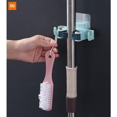 Xiaomi mijia Wall Mounted Mop Organizer Holder Brush Broom Hanger Home Storage Rack Bathroom Suction Hanging Household Tools