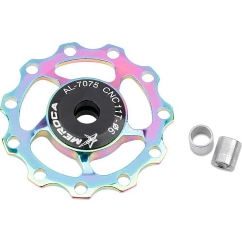 New Meroca Mtb Mountain Bike Aluminum Alloy Colorful Jockey Wheel Bicycle Rear Derailleur Guide Pulley Steel Bearing