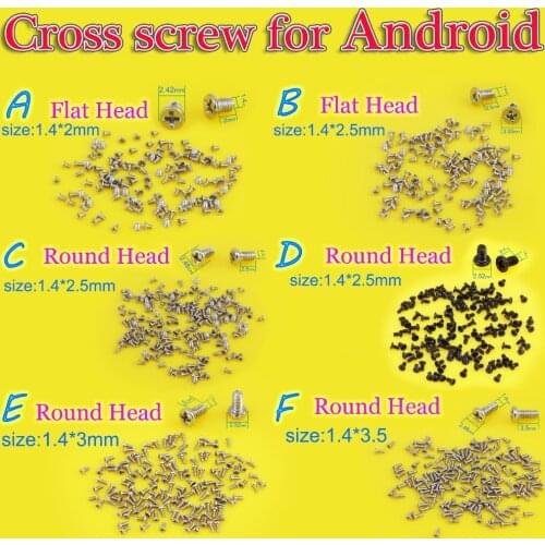 NEW Cell Phone Screws M1.4 * 2 /1.4*2/1.4*3/1.4*3.5mm Micro Screws Repair Micro Miniblack Cross head Mobile notebook for Xiaomi