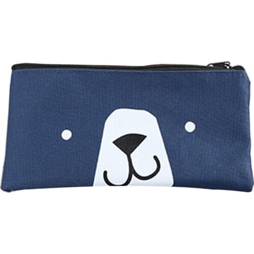 New Arrival Cute Bear Canvas Pencil Bag Stationery Storage Organizer Bag Boys&Girls Pencil Case For School Supplies