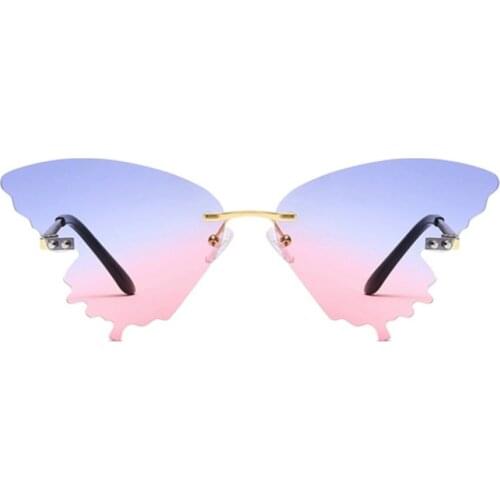 Powder Vintage Colorful Frameless Triangle Glasses | Vintage & Retro Rimless Sunglasses