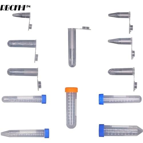 RBCFHI Home Garden Storage Clear Plastic Bottles Centrifuge Tube Transparent Bottles Container With Cap Polypropylene Vials Tube