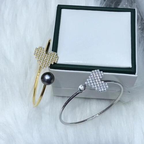 Heart 925 Sterling Silver Bracelet Mountings ADJUSTABLE Bangle Findings Jewelry Parts Fittings Accessories for Pearls Bead