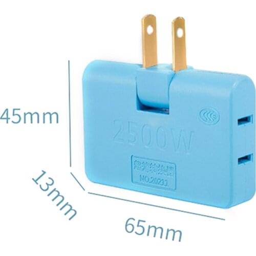 US Plug 1 To 3 Ways Power Rotatable Socket Converter Mini Slim Wireless Outlet Adapter Light Convenient Extension Multi Plug Acc