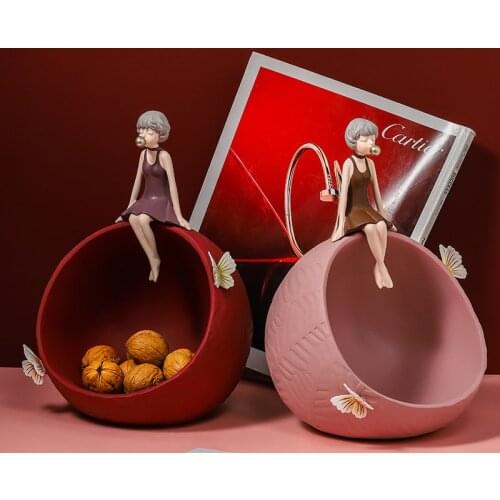 Nordic ins bubble girl figurine home decoration living room coffee table entrance key storage storage decoration crafts gifts