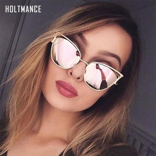 Retro Cat Eye Sunglasses for Women Men Fashion Hollow Design Vintage Sun Glasses Mirror Lens Female Male Tinted Eyewear UV400