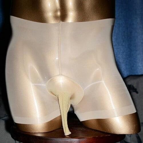 Sexy Men Waistless Panties Glossy Sheer Stretch Brief Gay Wear Boxer Briefs Penis Sheath Cock Pouch Sissy Fetish Lingerie