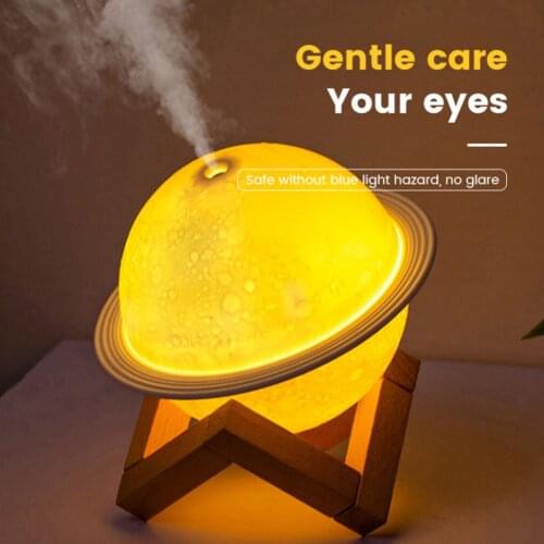 USB 3D Moon Night Light Air Humidifier Rechargeable Bedroom Desktop Planet Light-Air Purifier Essential Oil Aroma Diffuser