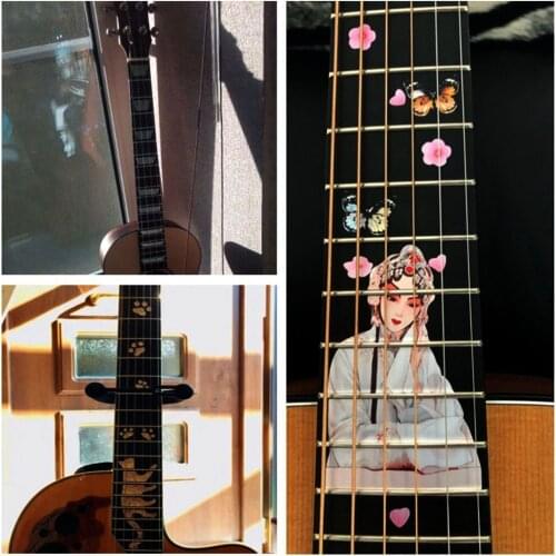1PC Elegant PET Ultra Thin Cross Inlay Decals Guitarra Fretboard Stickers Music Instrument Decorations Electric Guitar Part Tool